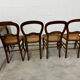 Lot de 4 chaises en cannage et bois Louis Philippe