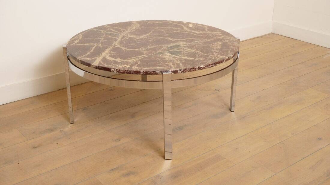 Vintage coffee table | Marble | Chrome