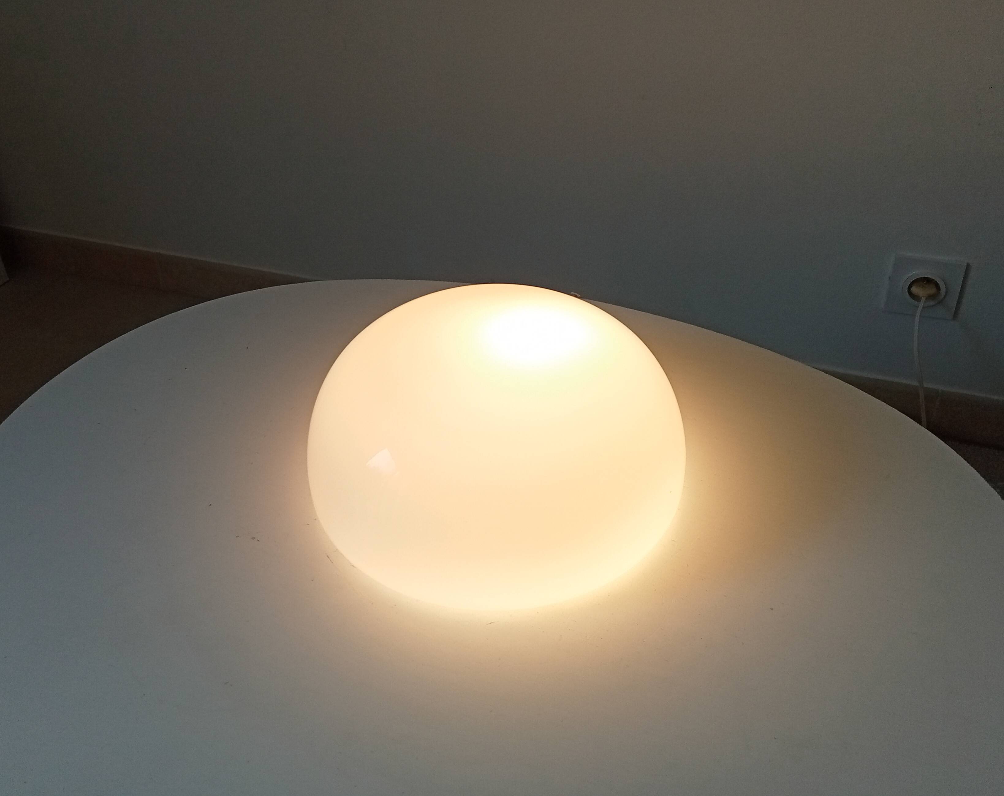 Vintage opaline dome ceiling light from the 60s