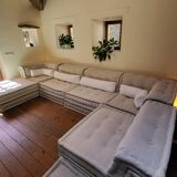 Mah Jong sofa by Roche Bobois in beige by Hans Hopfer, set of 7 modules.