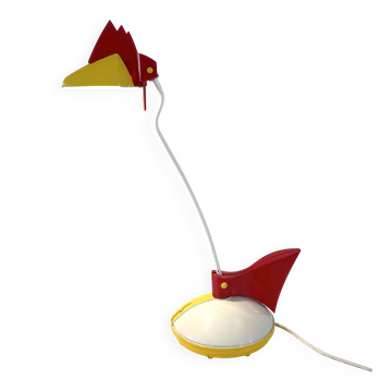 Lampe de bureau toucan rouge et blanche de brilliant leuchten Germany, 1980