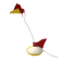 Red and white toucan desk lamp by Brilliant Leuchten Germany, 1980.