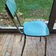 Table formica vintage vert opaline + 6 chaises assorties