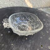 5 vintage transparent molded glass pineapple cups