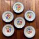 Lot 6 hollow flower plates model "Rustic" Sarreguemines