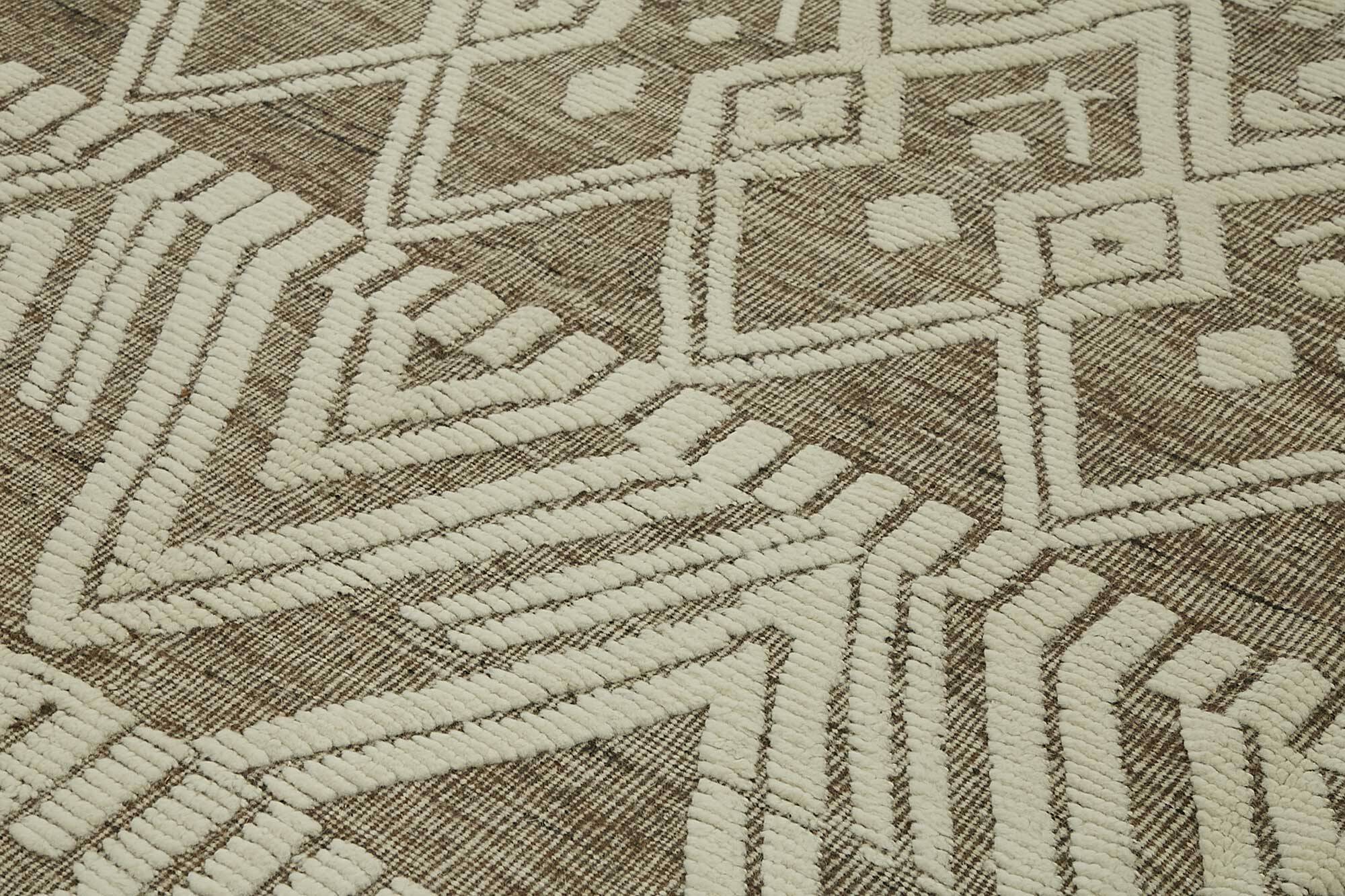 Handmade Turkish One of a Kind 297 cm x 430 cm Beige Wool Carpet