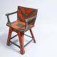 Pine chair from the 1940s with recent trompe l'oeil paint.
