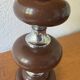 70s wooden chrome flower lamp