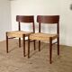 Chaise scandinave vintage en teck et cord