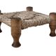 Vintage Footstool wood and rope, 1960s