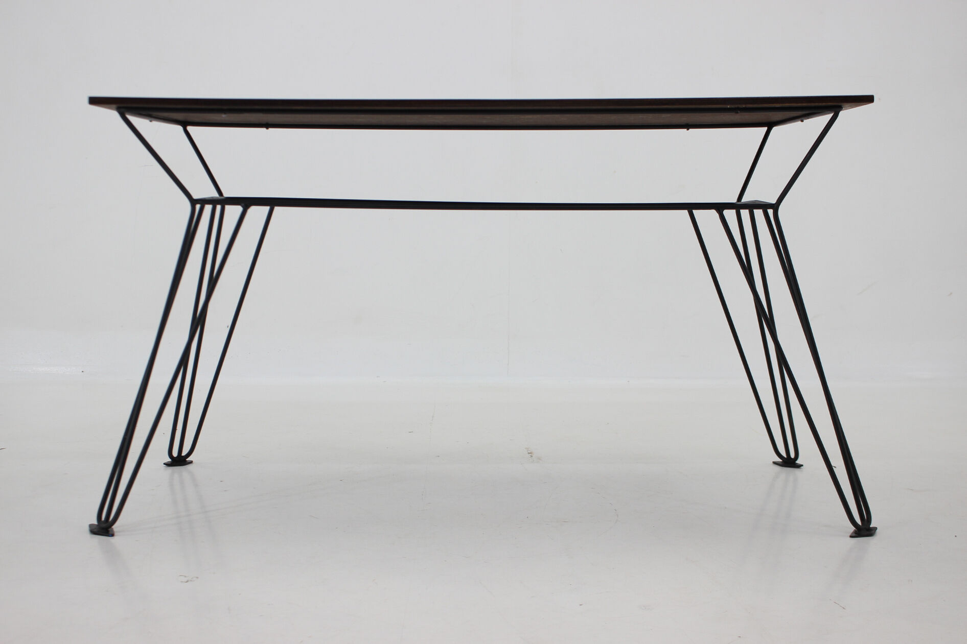 1970's Wallnut Veneer Side Table, Czechoslovakia