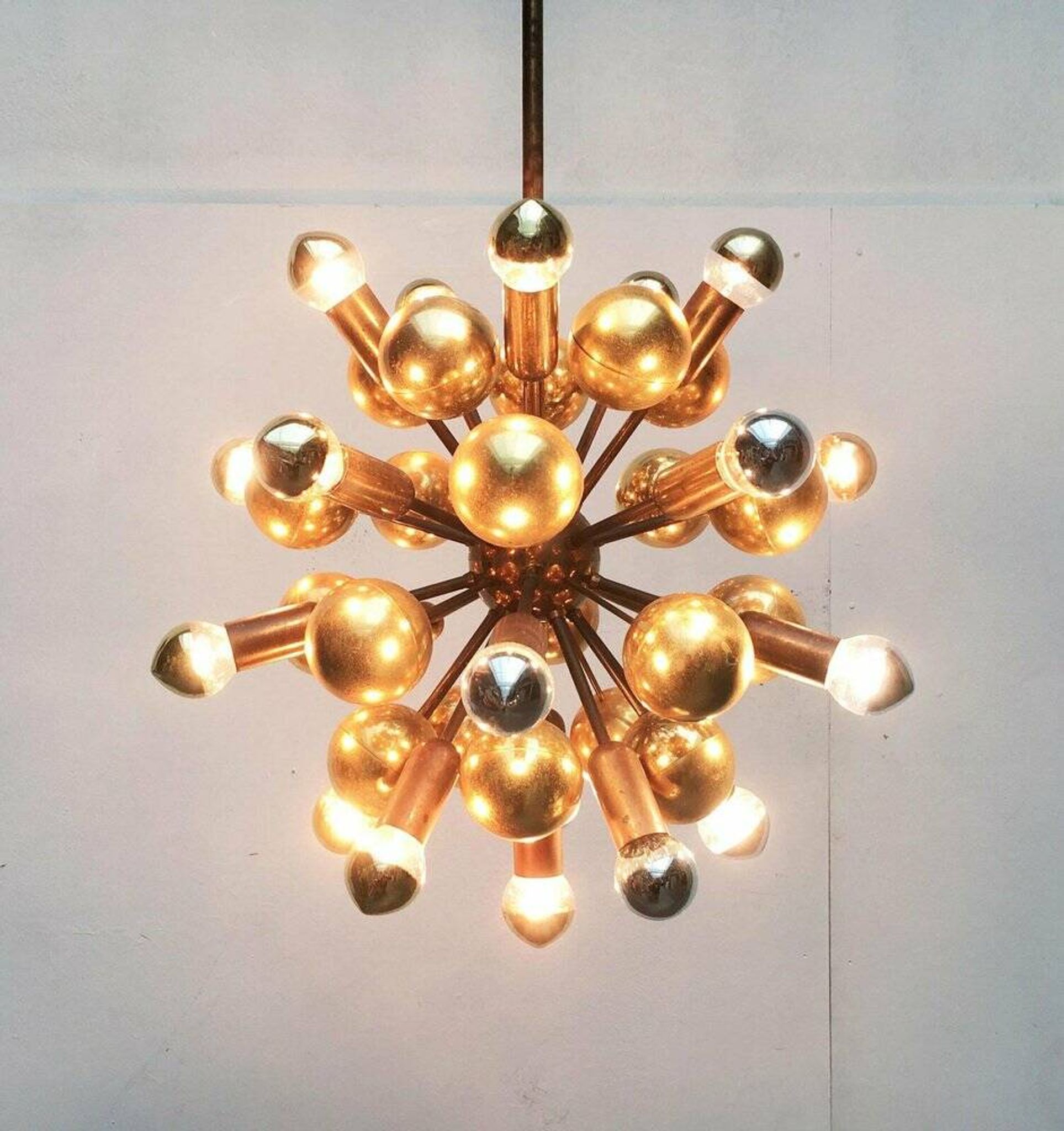 Atomic Brass Ceiling Suspension by Dorothee Becker for Cosack, 1970s.
