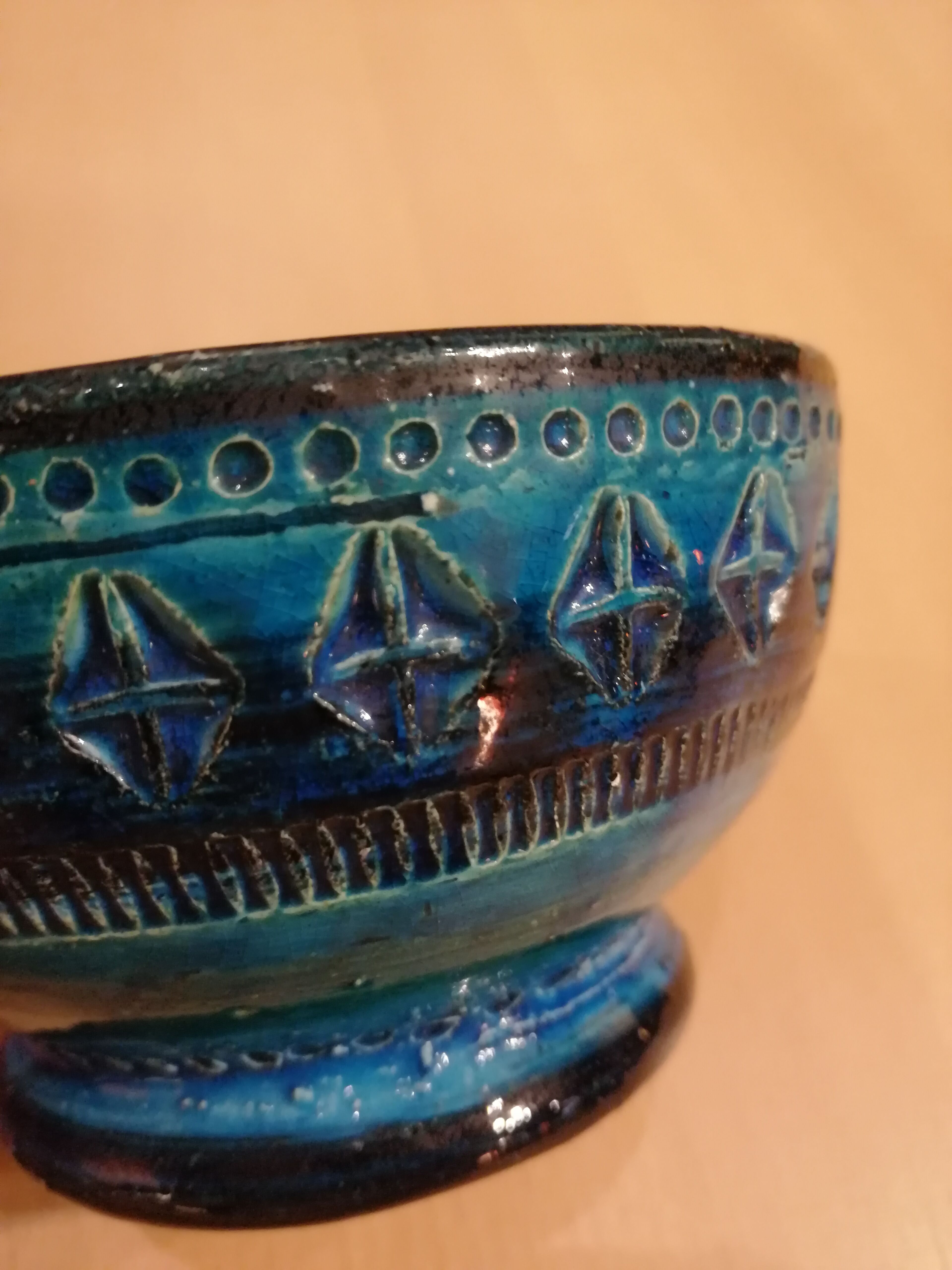 Ceramic candle holder Rimini series by Aldo Londi for Bitossi