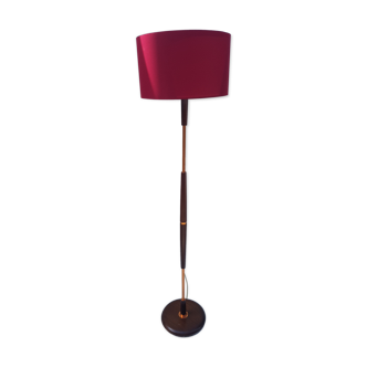Scandinavian teak and copper lamppost, 1960s