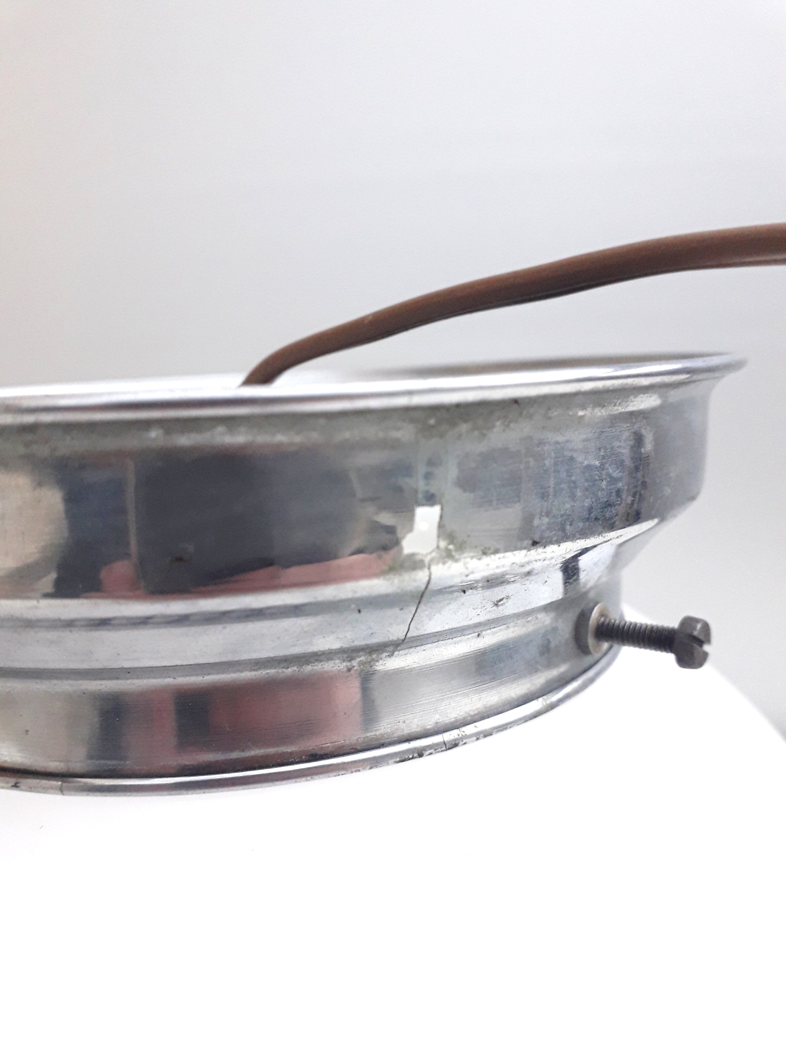 Former bistro ceiling lamp - Half-spherical globe in white opaline - 1950