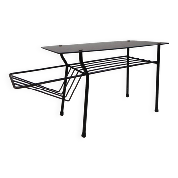 Vintage coffee table with magazine rack, 1950s