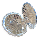 Silver-plated metal shell butter dish
