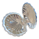 Silver-plated metal shell butter dish