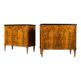 Set of 2 Identical Biedermeier Chests of Drawers, Germany, 19th Century, Wa