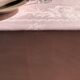 Old baby pink linen damask tablecloth
