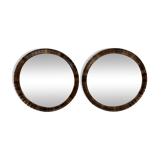 Pair of Danish midcentury teak rosewood cube mirrors, 1960s