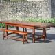 Farmhouse table with extensions and its 2 benches, living room table, solid wood table, kitchen, chalet, ca
