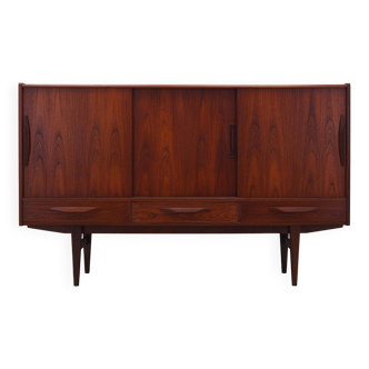 Buffet haut en teck, design danois, années 1970, fabriqué par ES Møbler