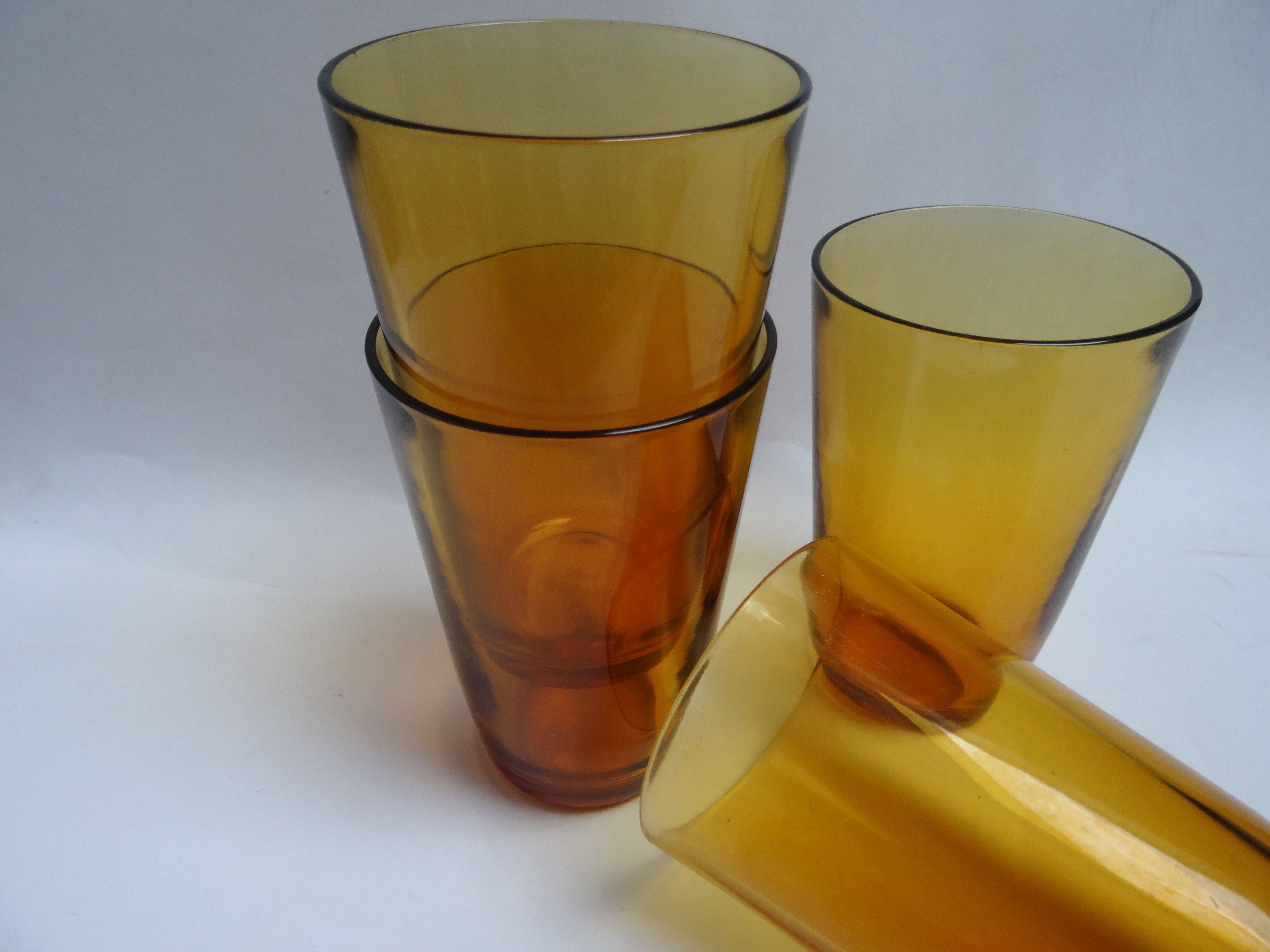 4 Vereco amber glasses