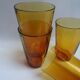 4 verres Vereco ambrés