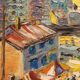 Painting Paris Flea Market, June 1962 - oil on panel