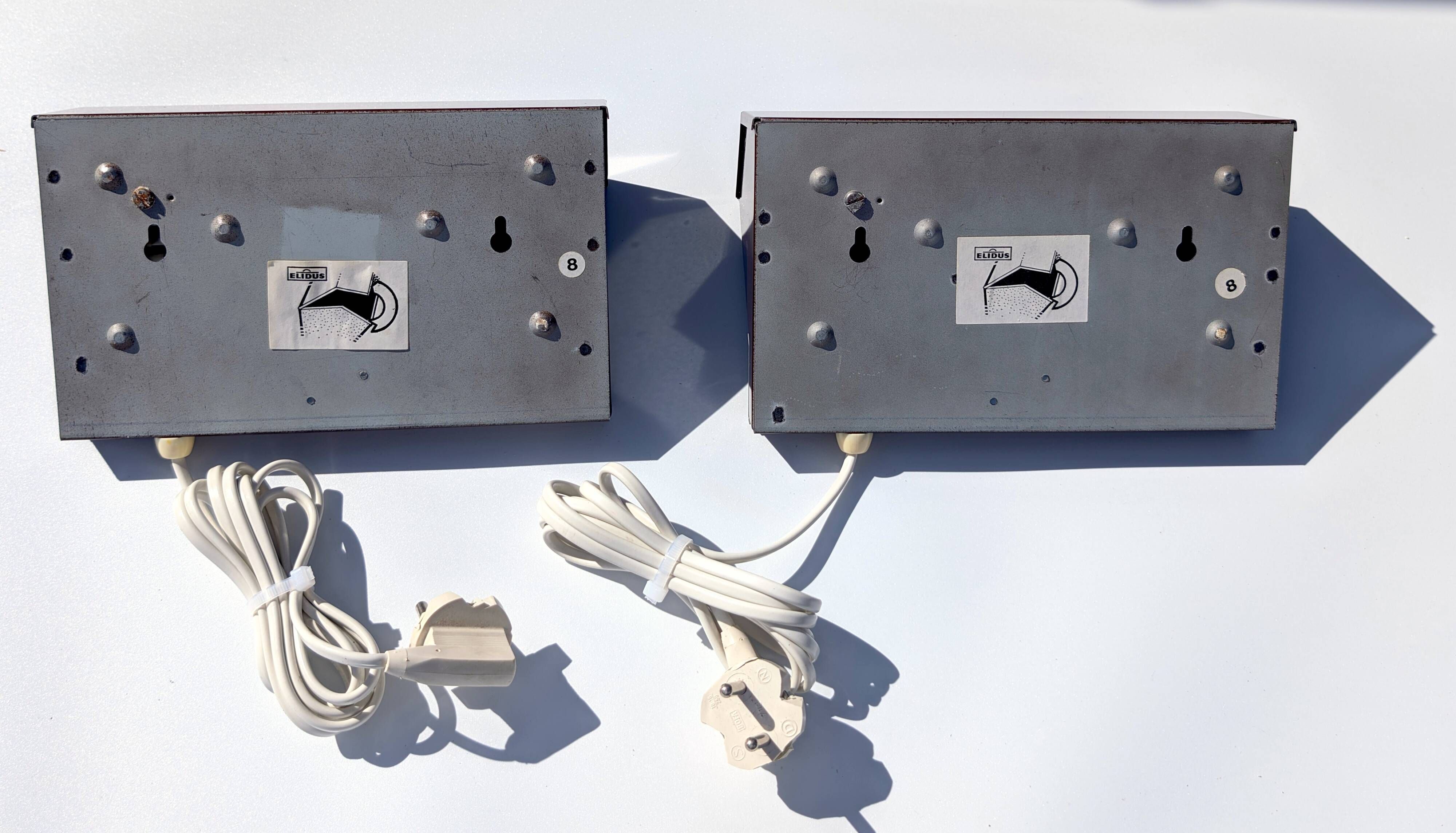 Pair of brown Elidus Kuben reading lamps - Hans Agne Jakobsson - Sweden 1970s
