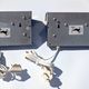 Pair of brown Elidus Kuben reading lamps - Hans Agne Jakobsson - Sweden 1970s