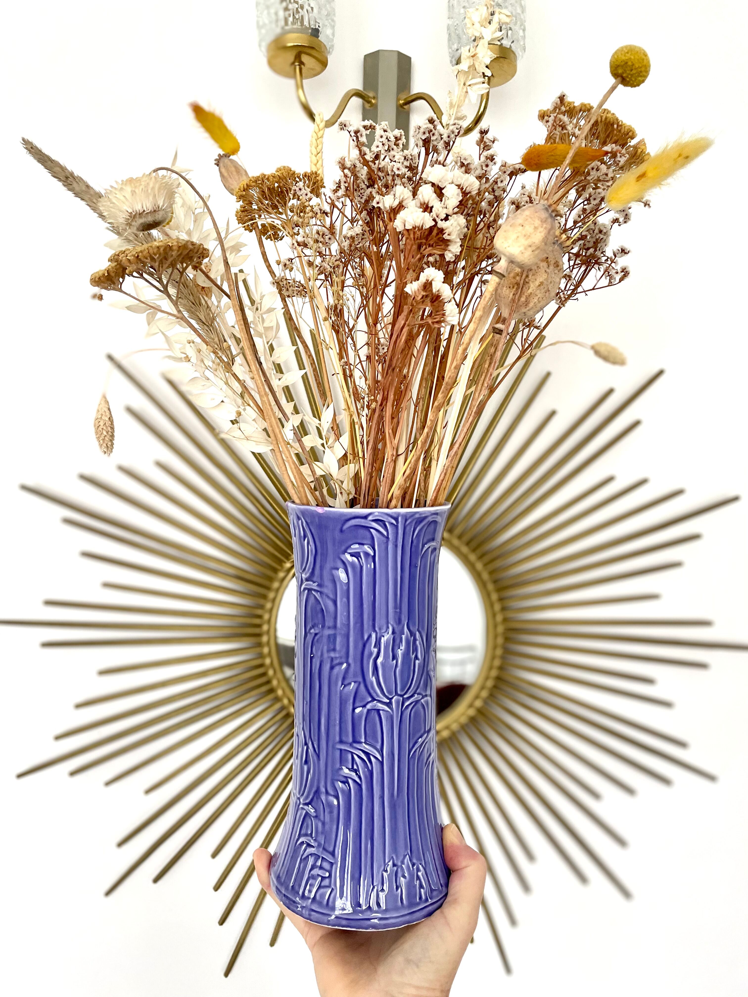Purple slip vase art deco décor