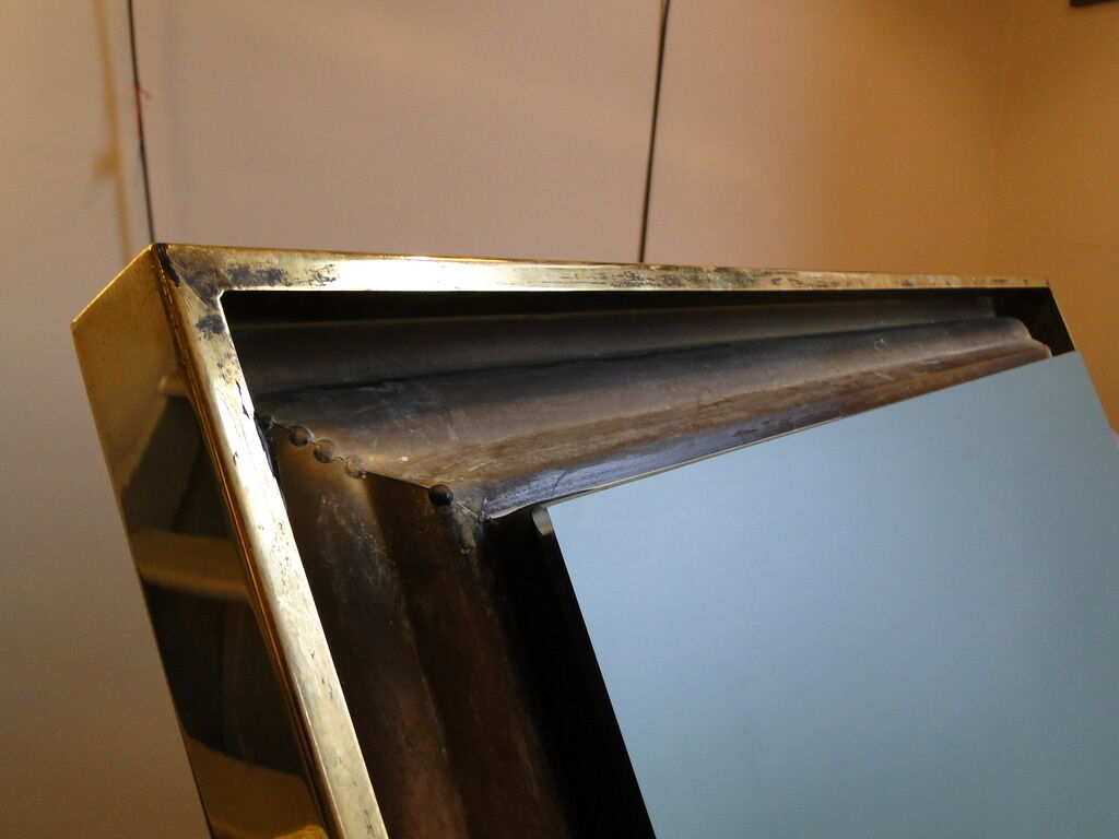 Brass mirror from the 1970's - 72cm x 86cm