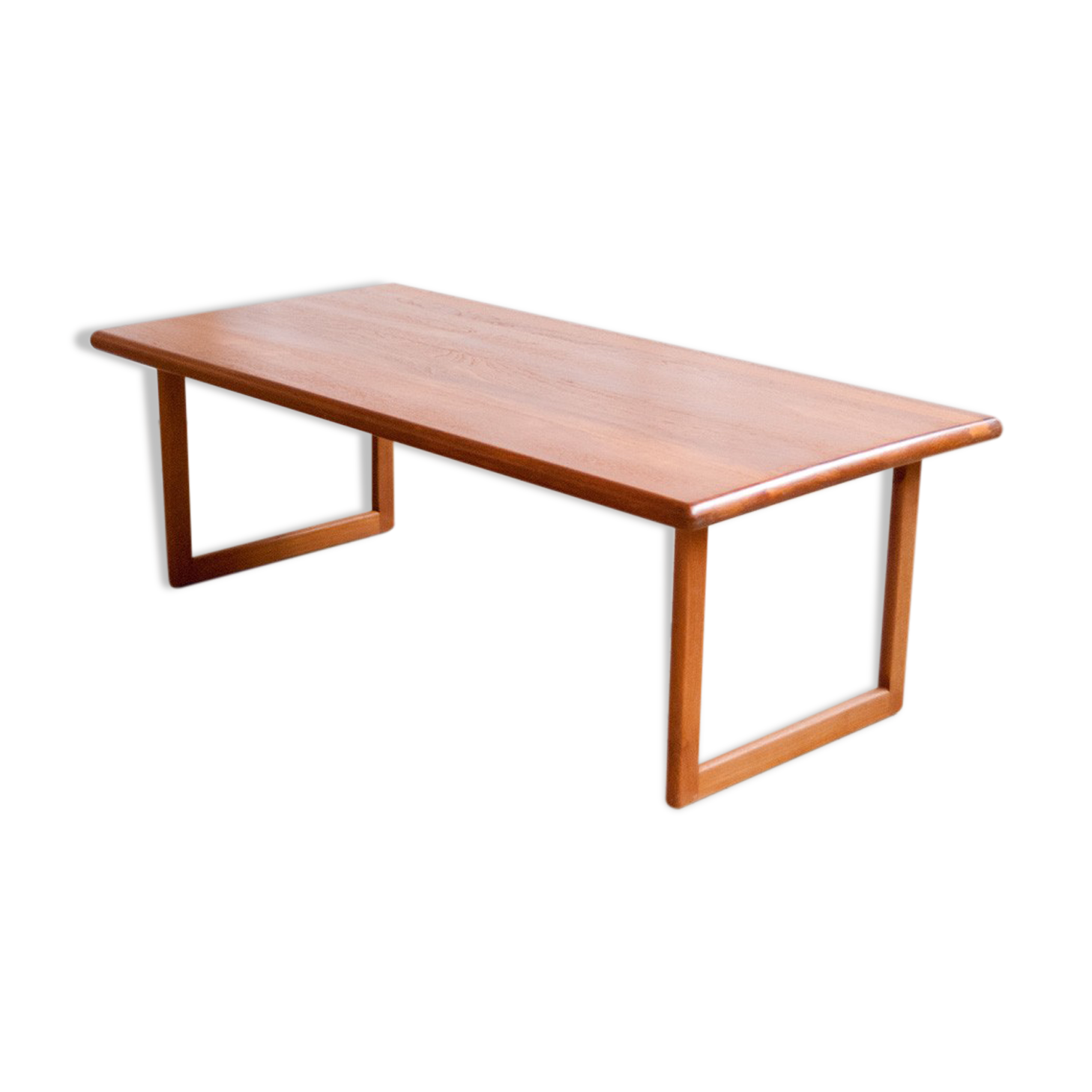 Minimalist solid teak coffee table