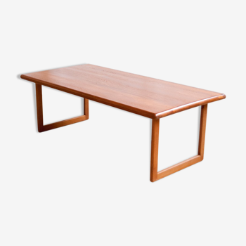 Minimalist solid teak coffee table