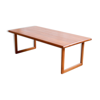 Minimalist solid teak coffee table