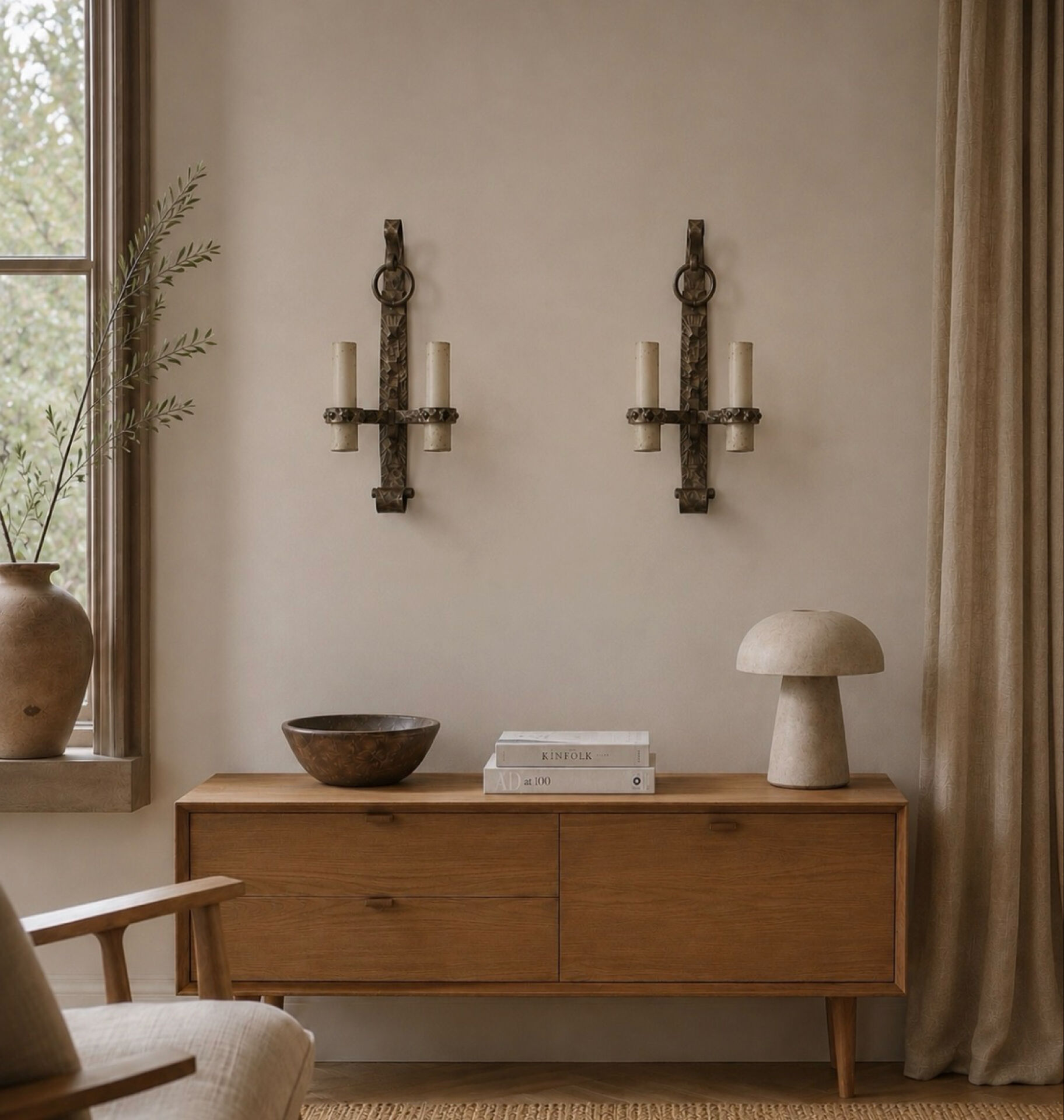 Brutalist Ferro Art wall sconces in wrought iron – Spain, 1970s