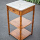 Bedside table wood imitation bamboo and marble colonial style, pedestal table, furniture 1 old drawer