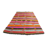 Tapis Kilim Anatolien Vintage Vibrant, Tissé à la main en Laine et Coton – sku 137