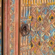 Storage unit, sideboard in painted wood and original blue patina, c.1850