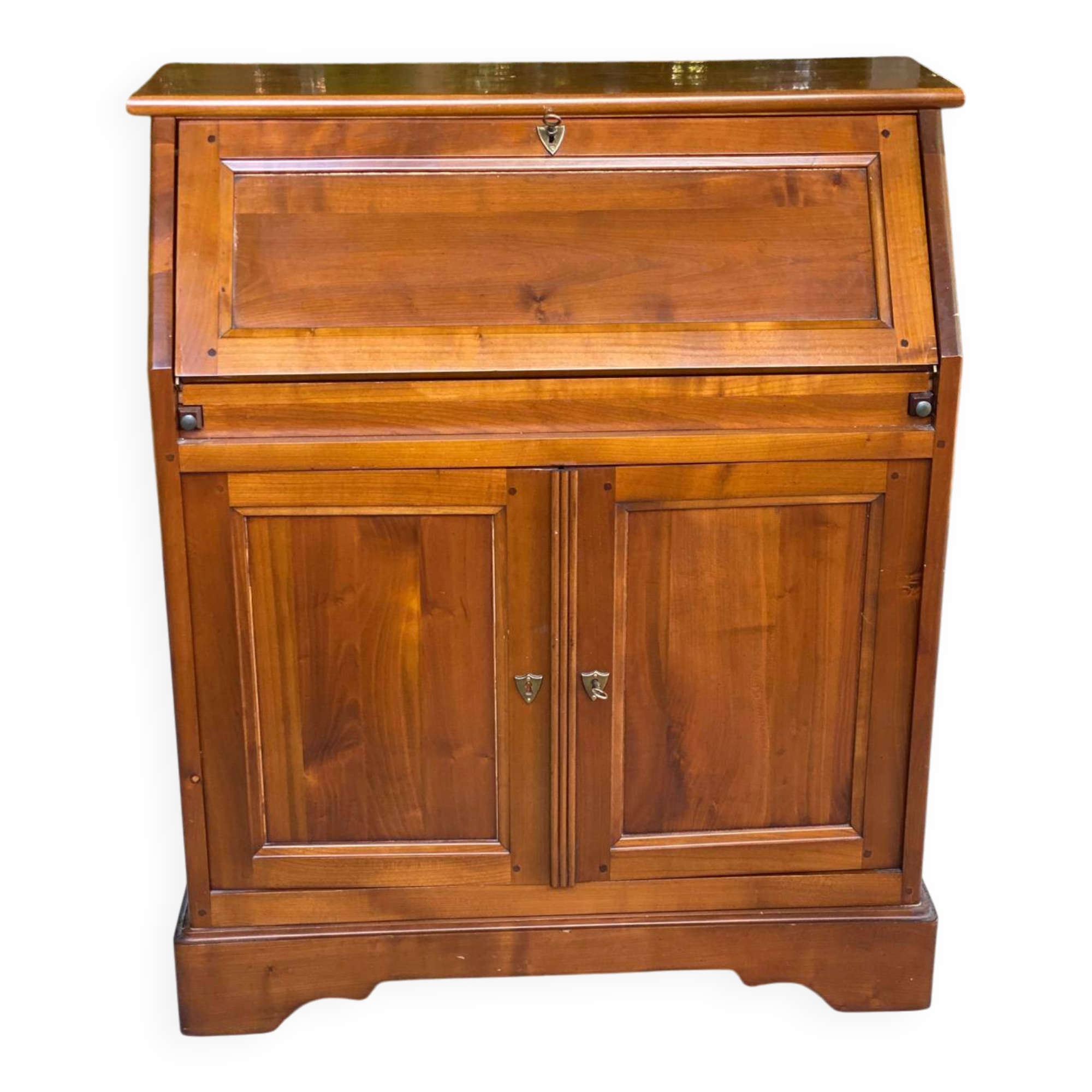 Louis Philippe donkey back secretary in solid wood, 20th century