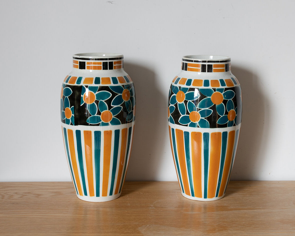 Pair of art deco vases