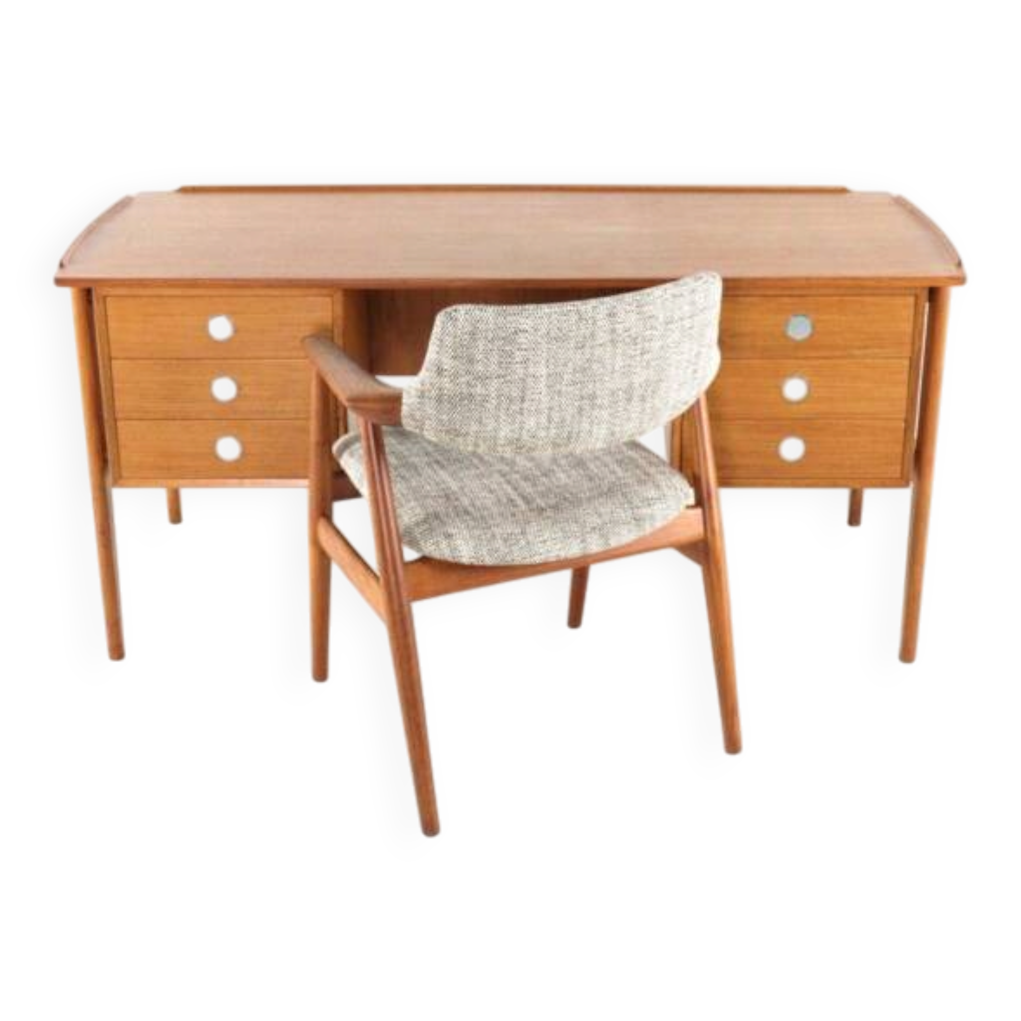 Bureau Dyrlund en teck de design danois moderne du milieu du siècle