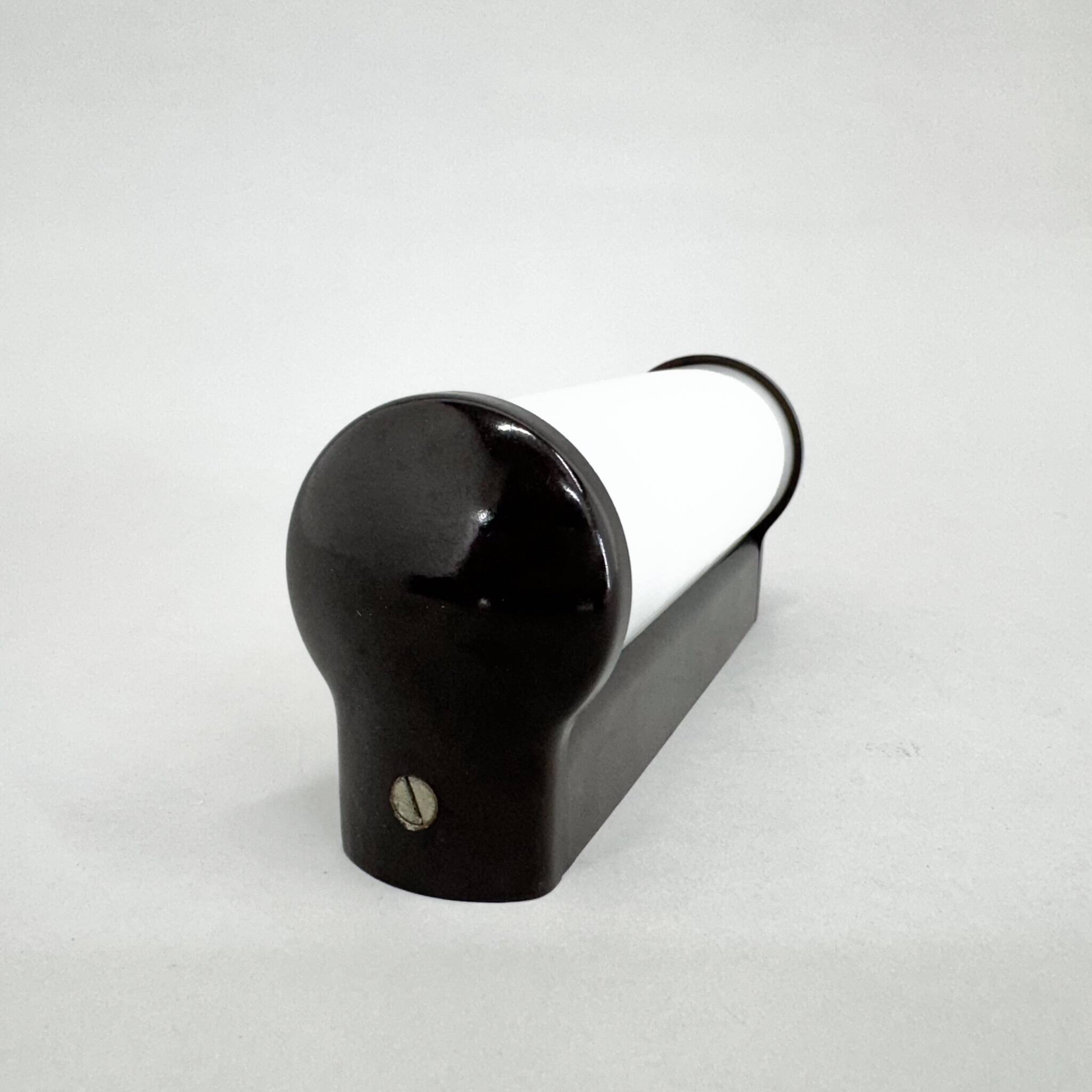 Bakelite and Milk Glass Wall Lamp, Czechoslovakia, 1950's