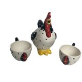 3-piece whimsical hen tea or chocolate set