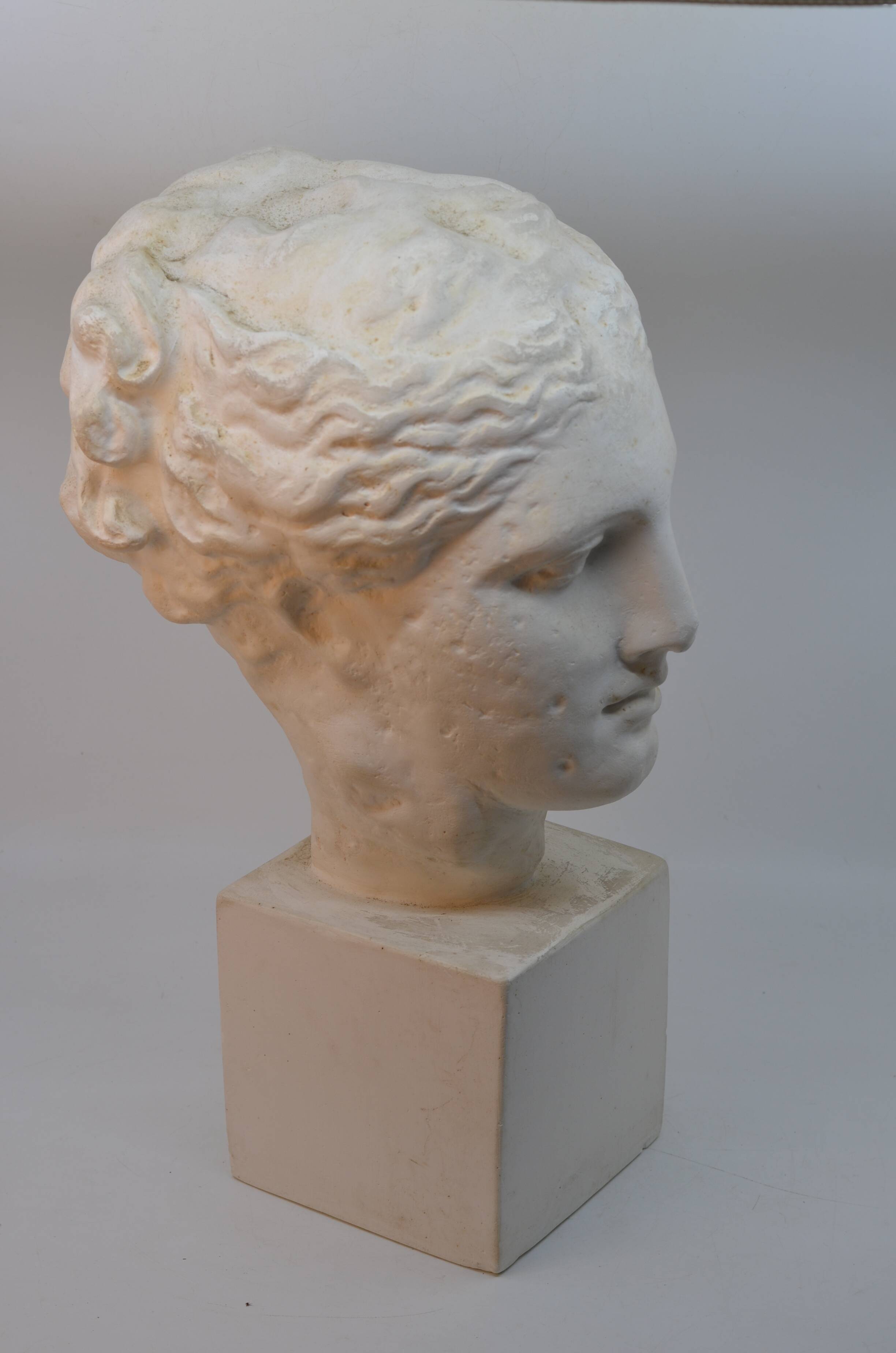 Female plaster head – antique style – decorative bust 43 cm