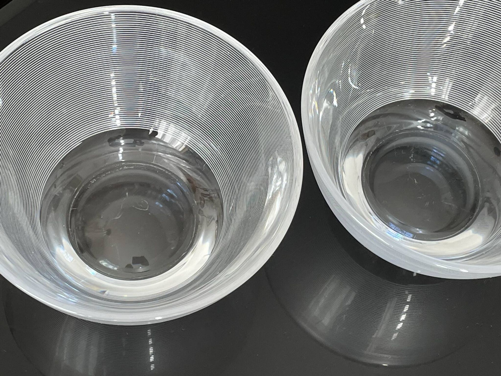 Pair of modernist salad bowls in Scandinavian style.