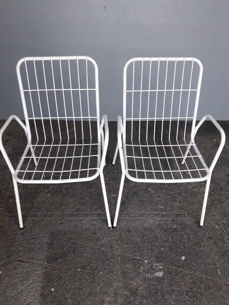 Pair 2 chairs / chairs Emu Rio metal vintage time 1960