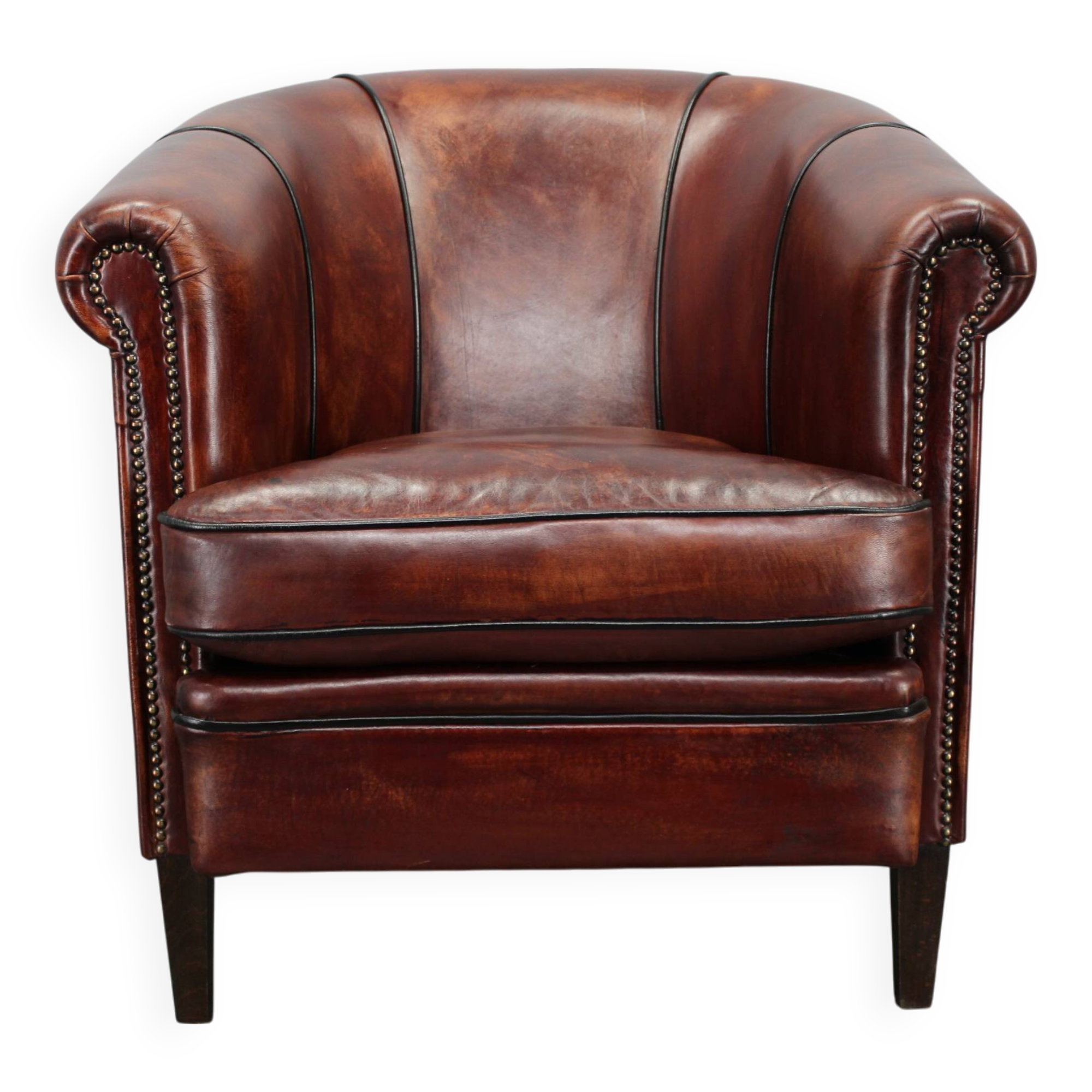 Fauteuil en cuir vintage, Tchécoslovaquie